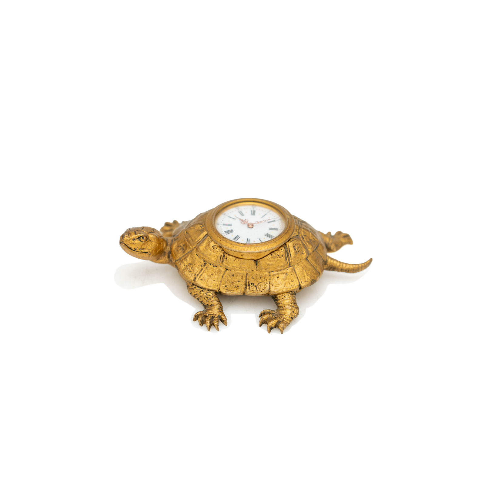 French Bronze Turtle Clock, 1910s