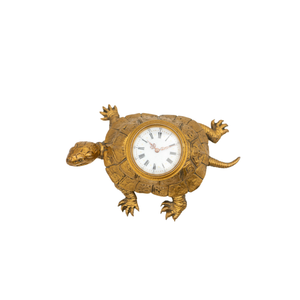 French Bronze Turtle Clock, 1910s