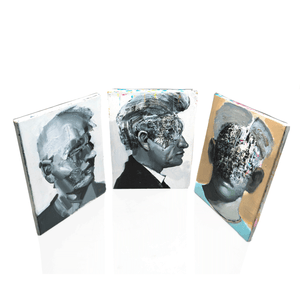 Mid-Century Abstracted Portrait Triptych