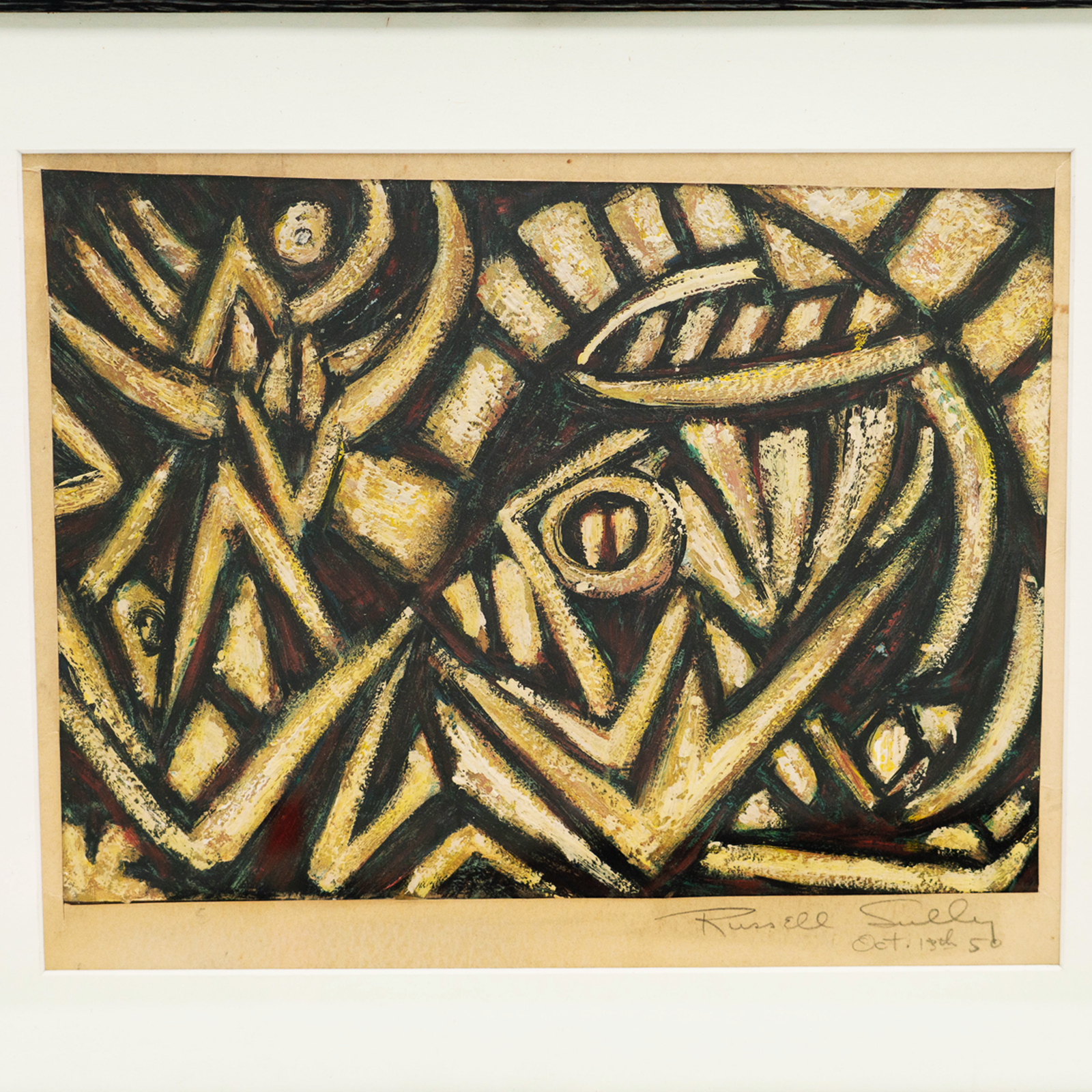 Abstract Oil on Paper, 1950