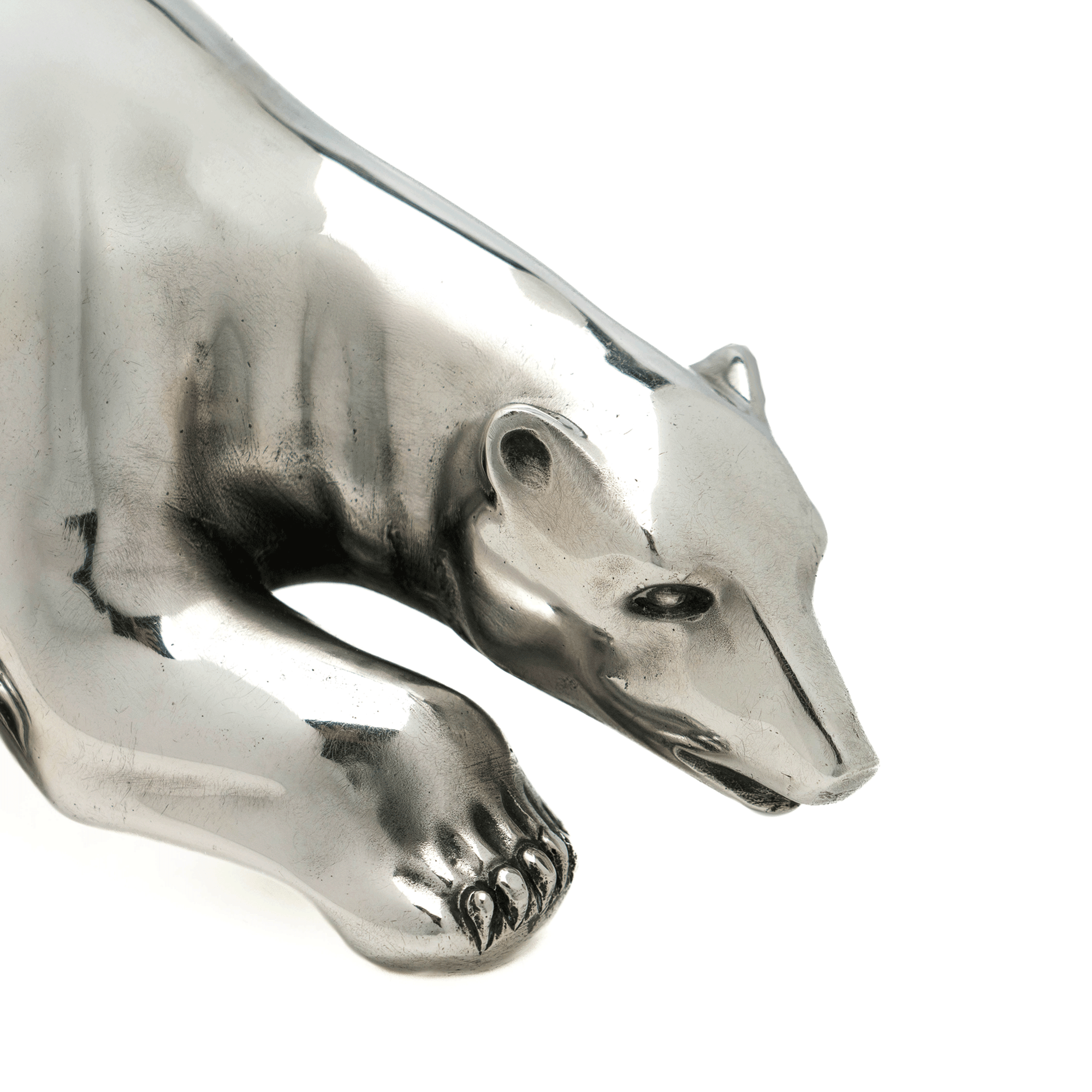 French Solid Sterling Silver Polar Bear, 1940's