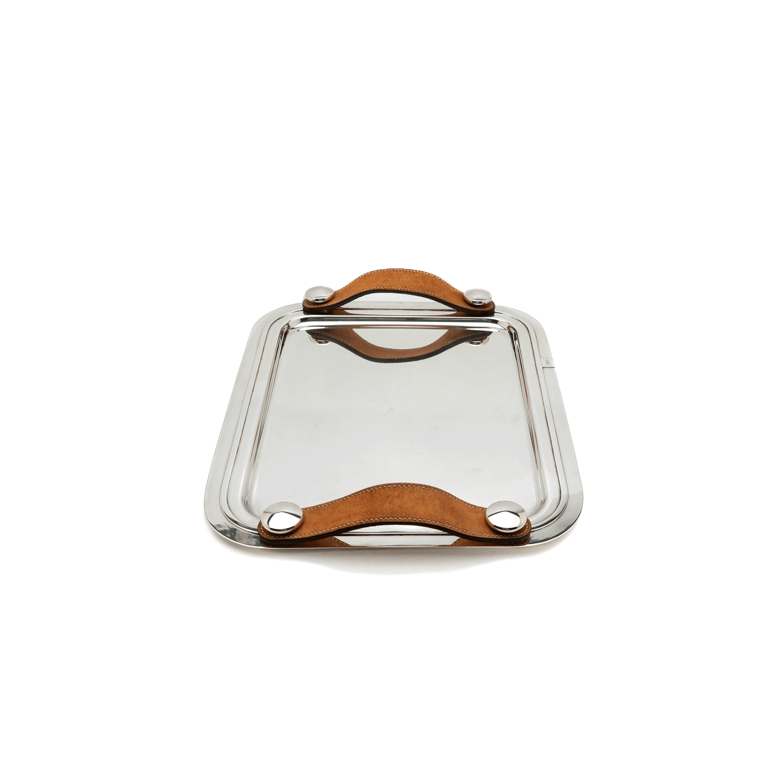 Hermes Serving Tray, Leather Handles
