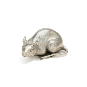 Japanese Mouse, Silvered Bronze
