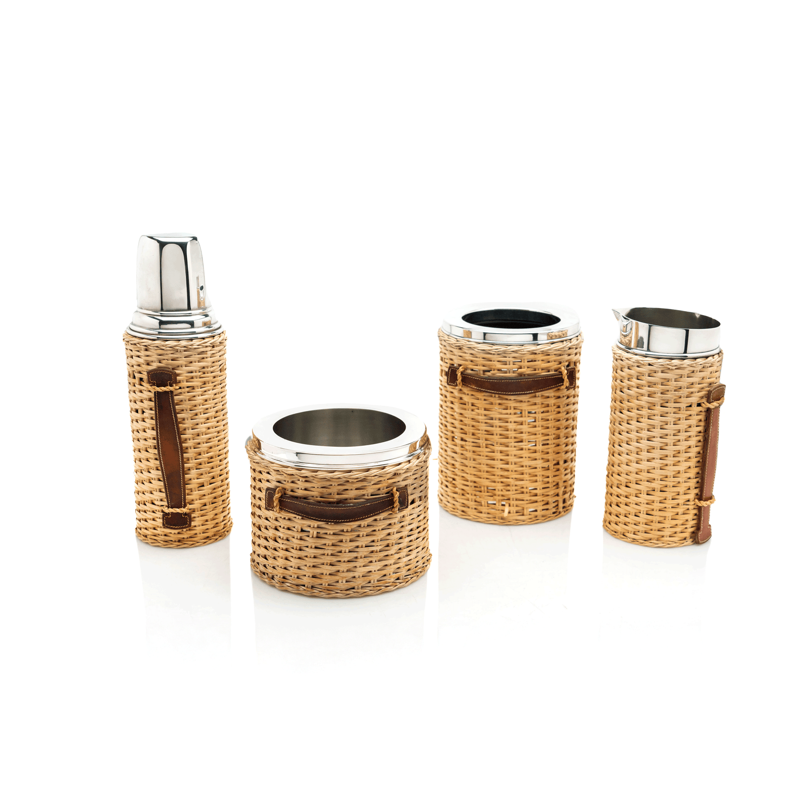 Hermes Wicker Bar Set