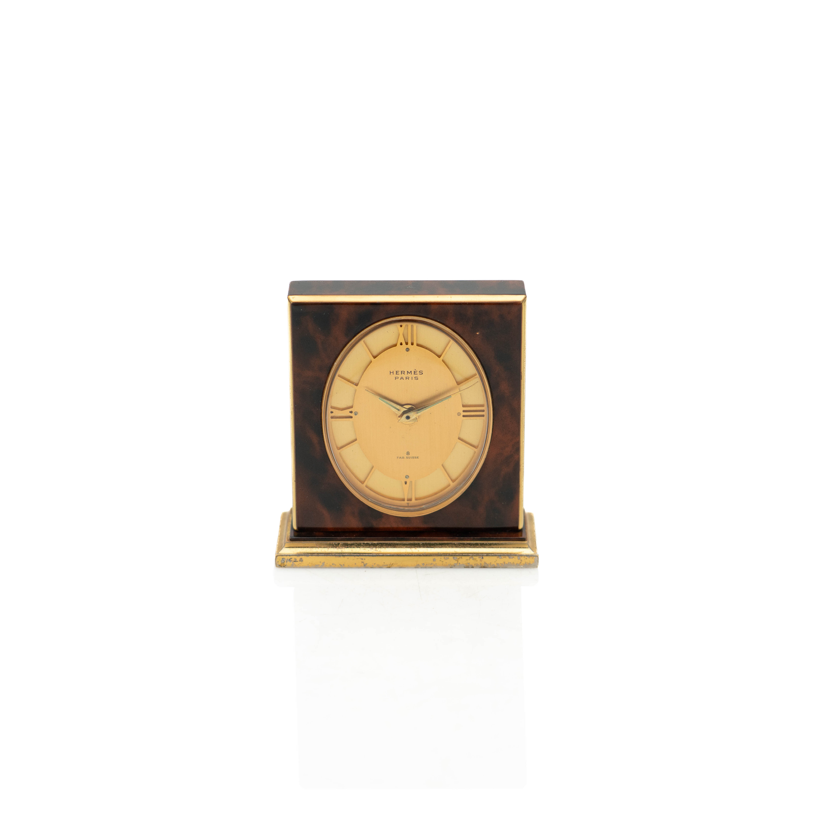 Hermes Tortoise Lacquer Clock