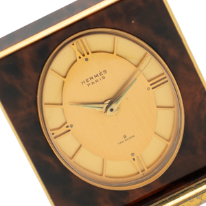 Hermes Tortoise Lacquer Clock