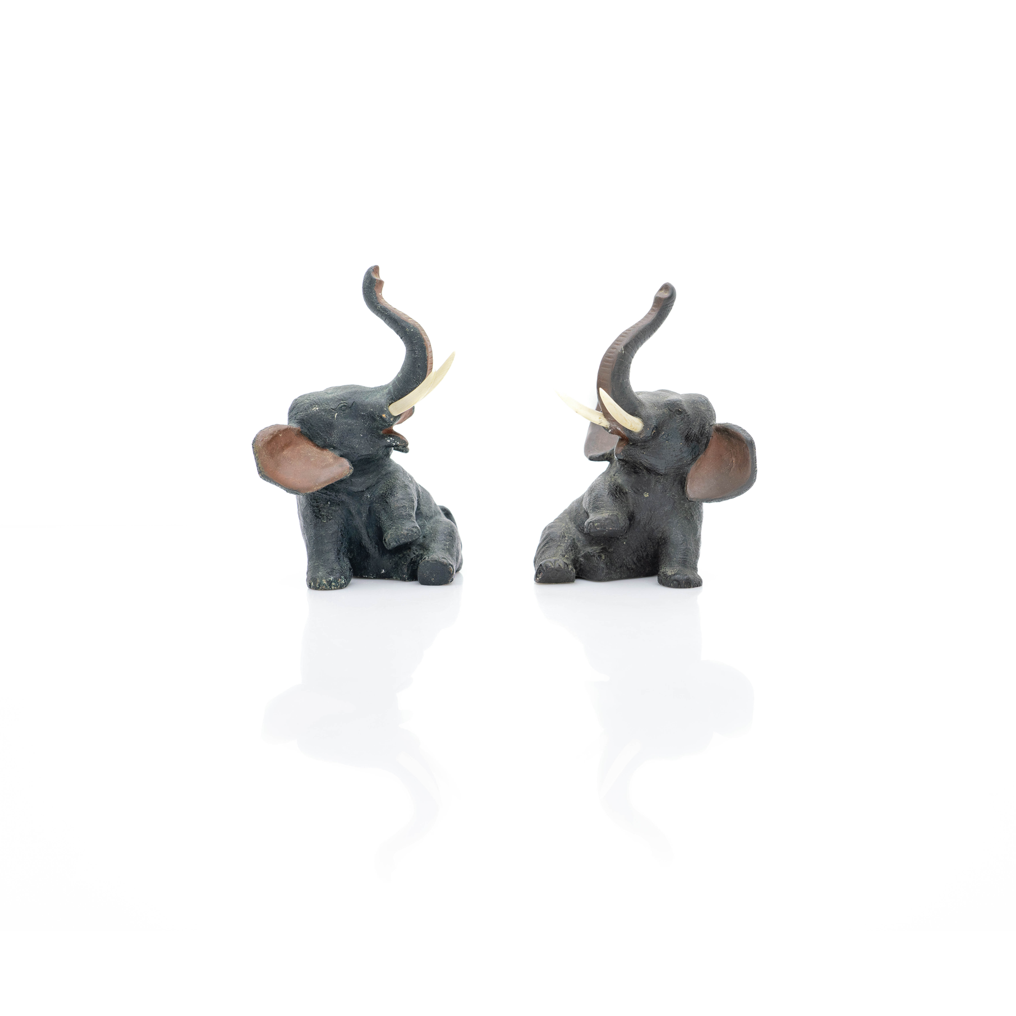 Meiji Bronze Elephant Bookends