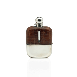 Sterling & Alligator Flask, 1950s