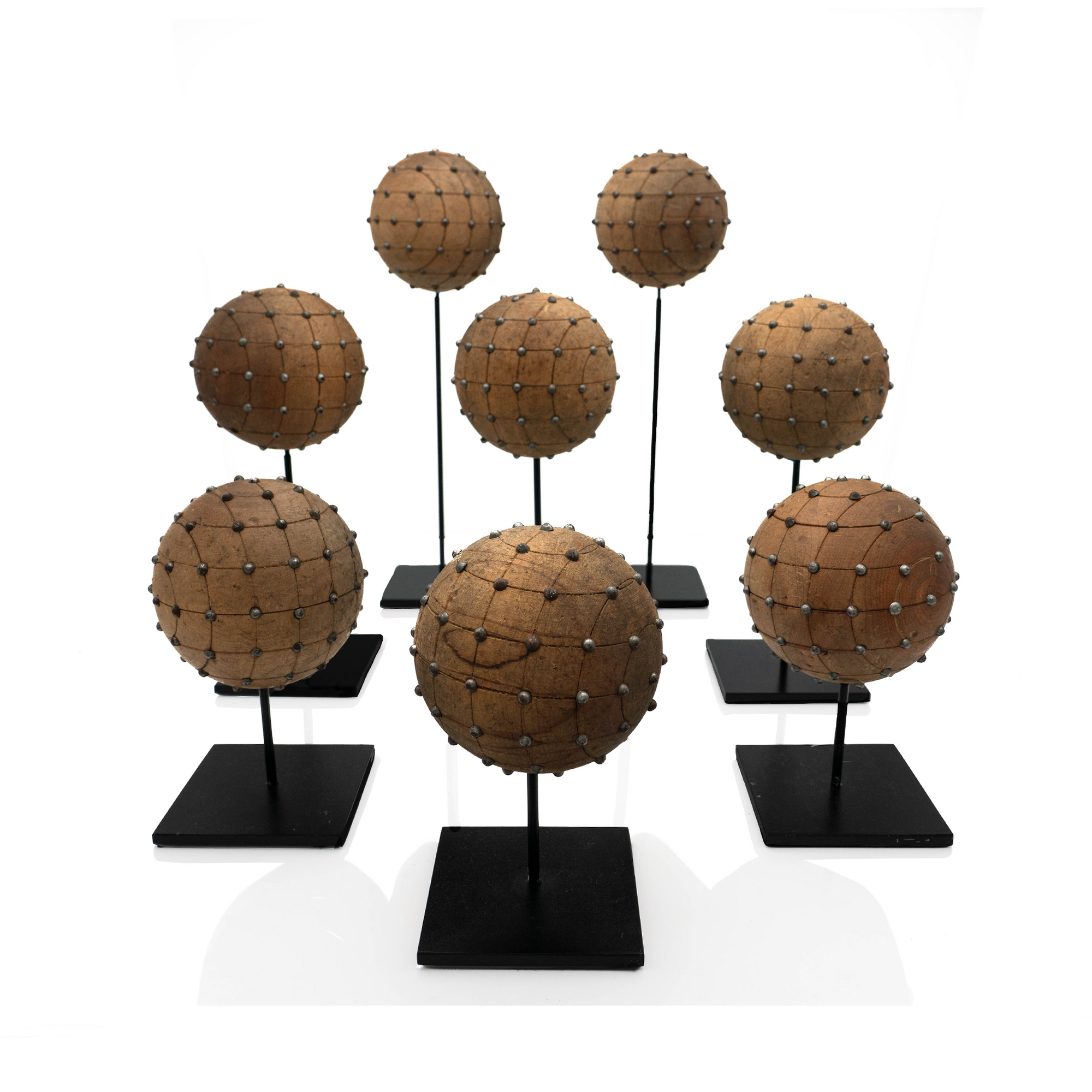 French Studded Wood Spheres on Mount