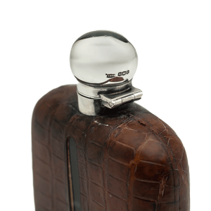 Sterling & Alligator Flask, 1950s