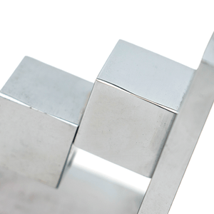 Silvered Bronze Cube Bookends