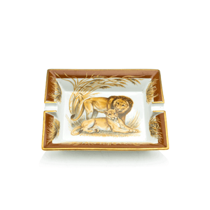 Hermes Porcelain Ashtray, Lions