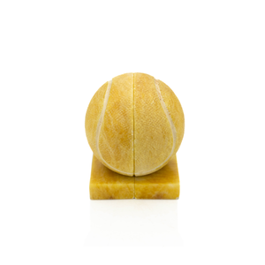 Alabaster Tennis Ball Bookends, Italian