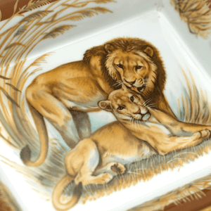 Hermes Porcelain Ashtray, Lions