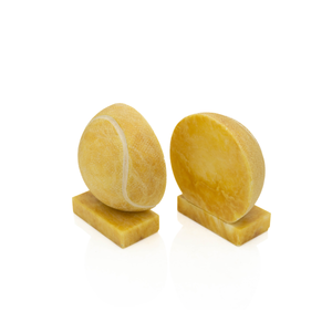 Alabaster Tennis Ball Bookends, Italian