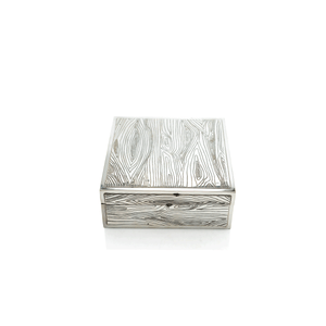 French Woodgrain Box, Silvered Bronze