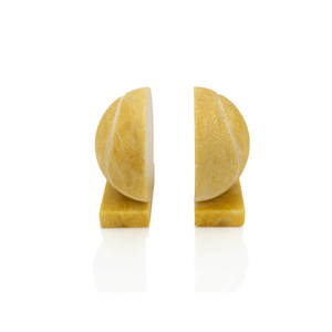 Alabaster Tennis Ball Bookends, Italian