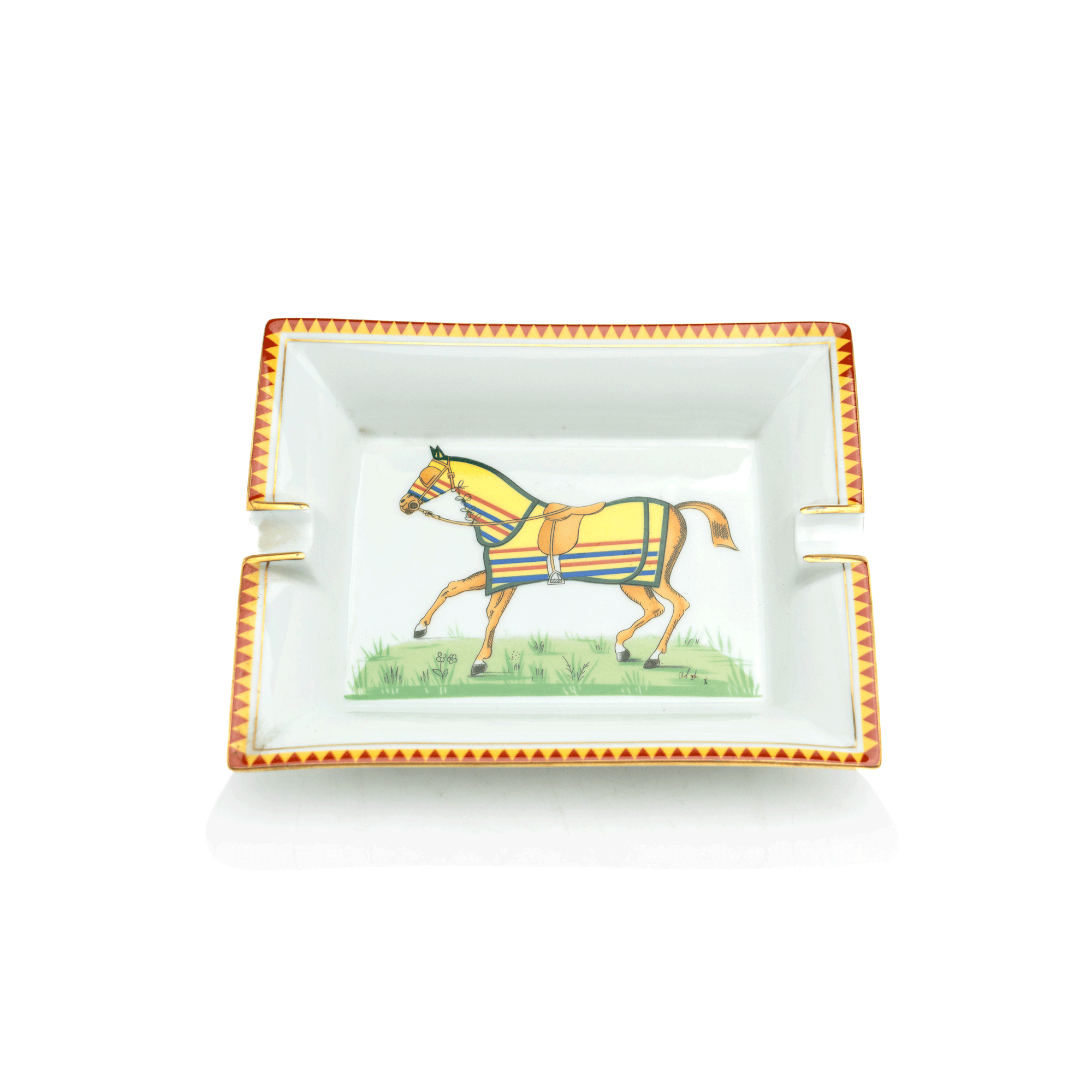 Hermes Porcelain Ashtray, Racing Horse