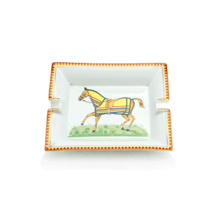 Hermes Porcelain Ashtray, Racing Horse