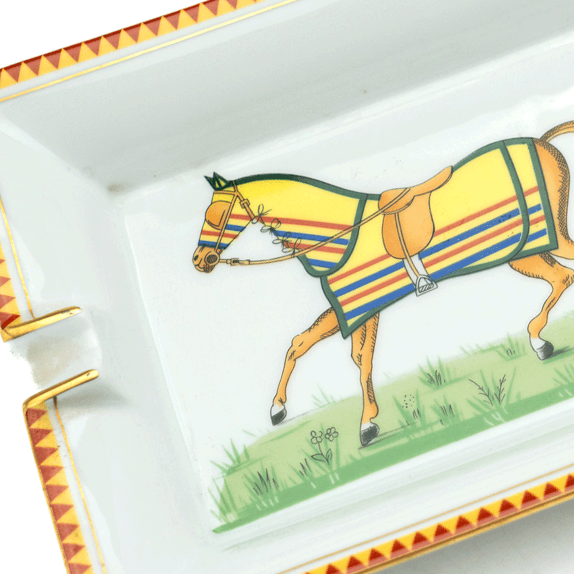 Hermes Porcelain Ashtray, Racing Horse