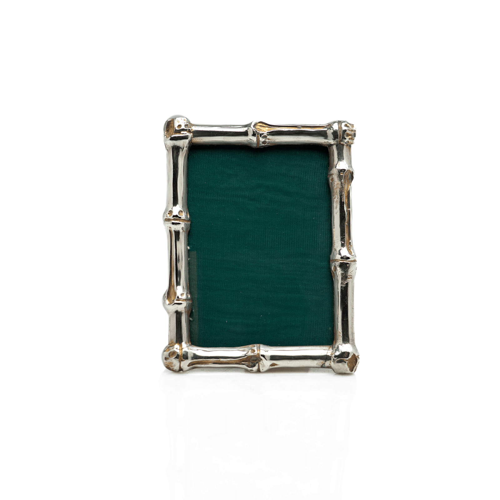 French Bamboo Frame, Silvered Bronze