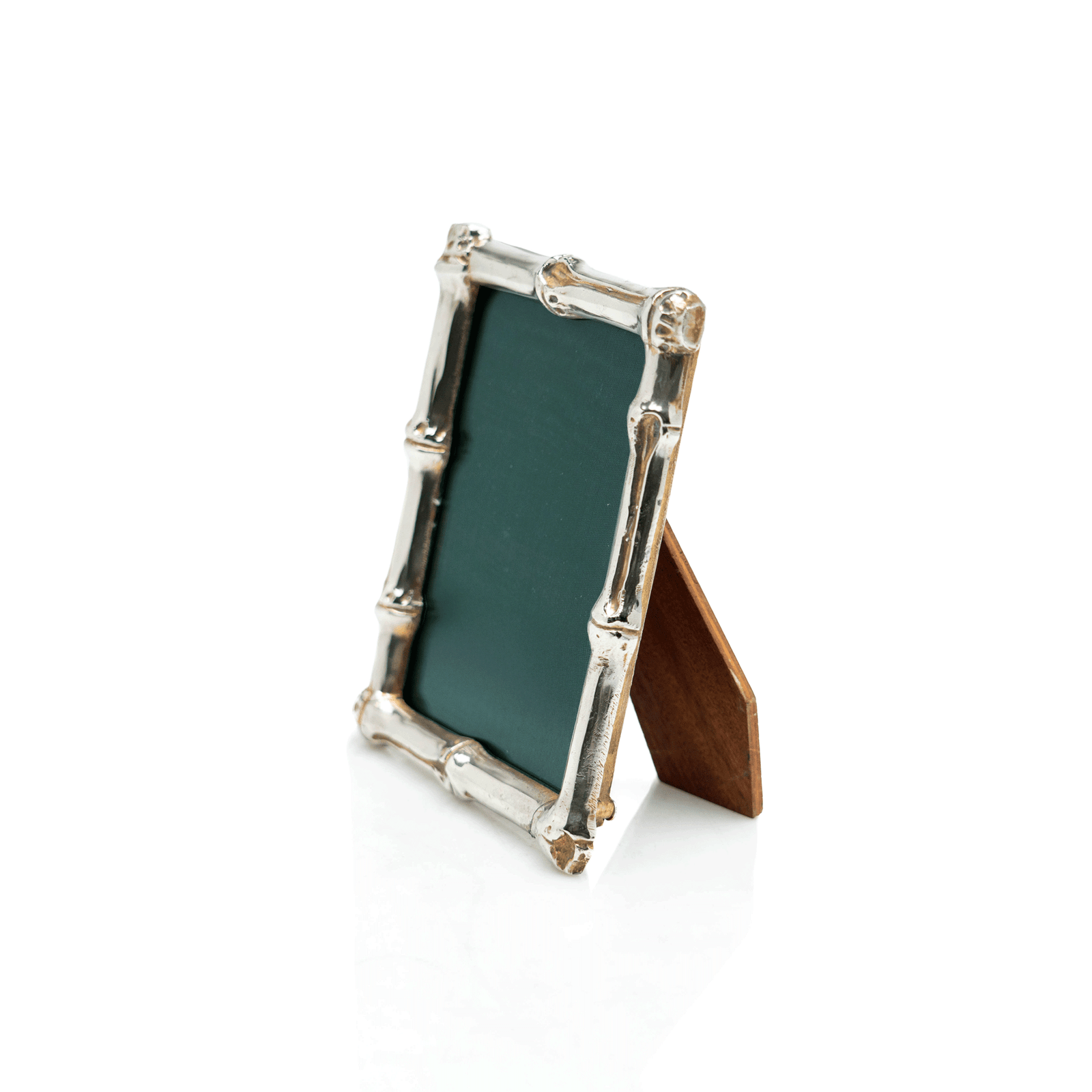 French Bamboo Frame, Silvered Bronze