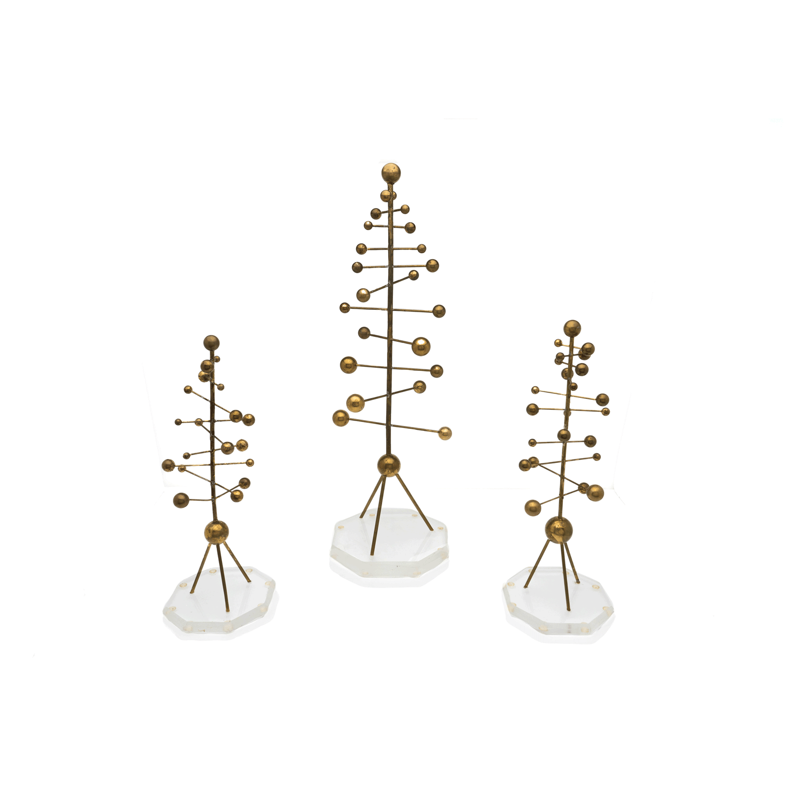 Bronze & Lucite Molecular Sculptures