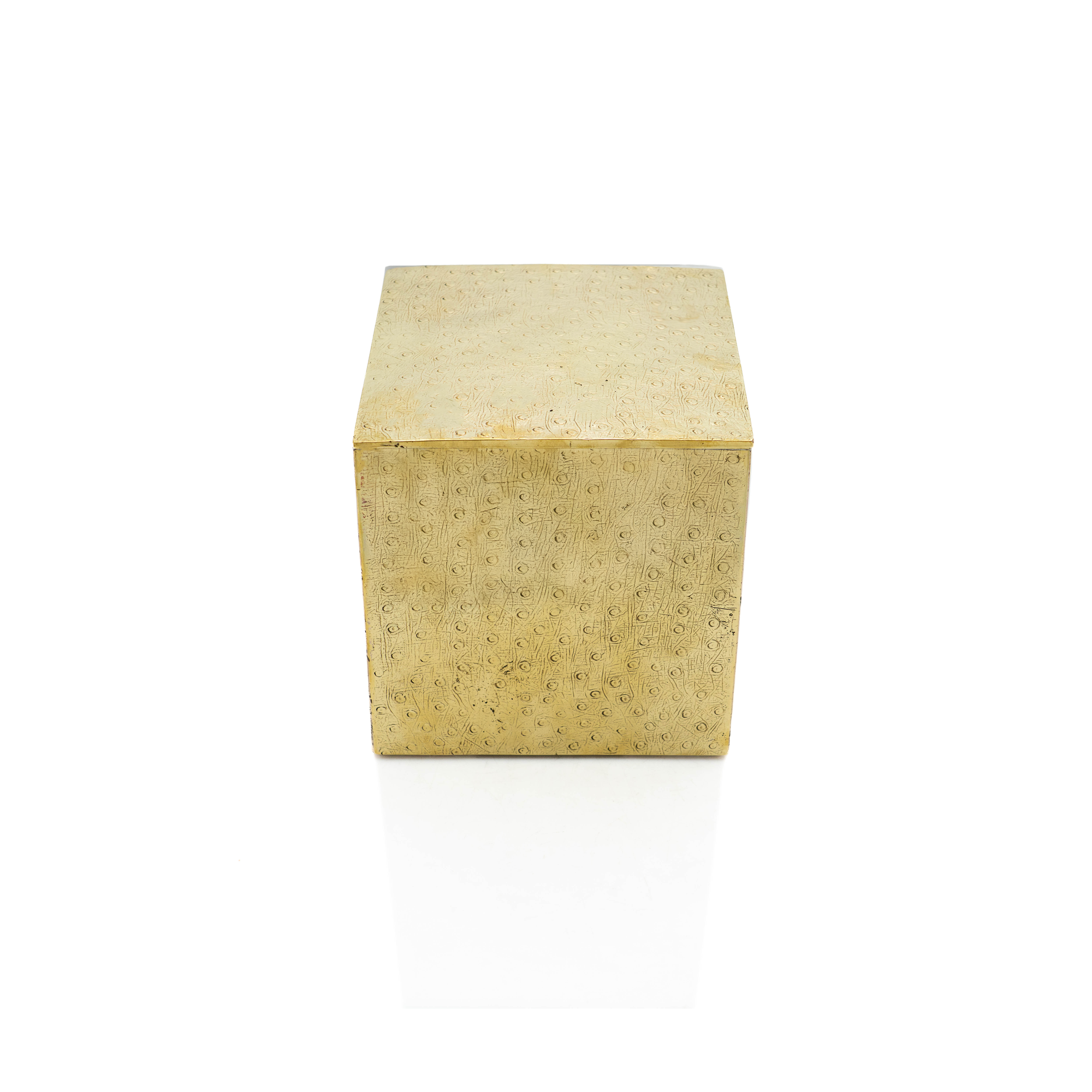 French Ostrich Embossed Ice Bucket