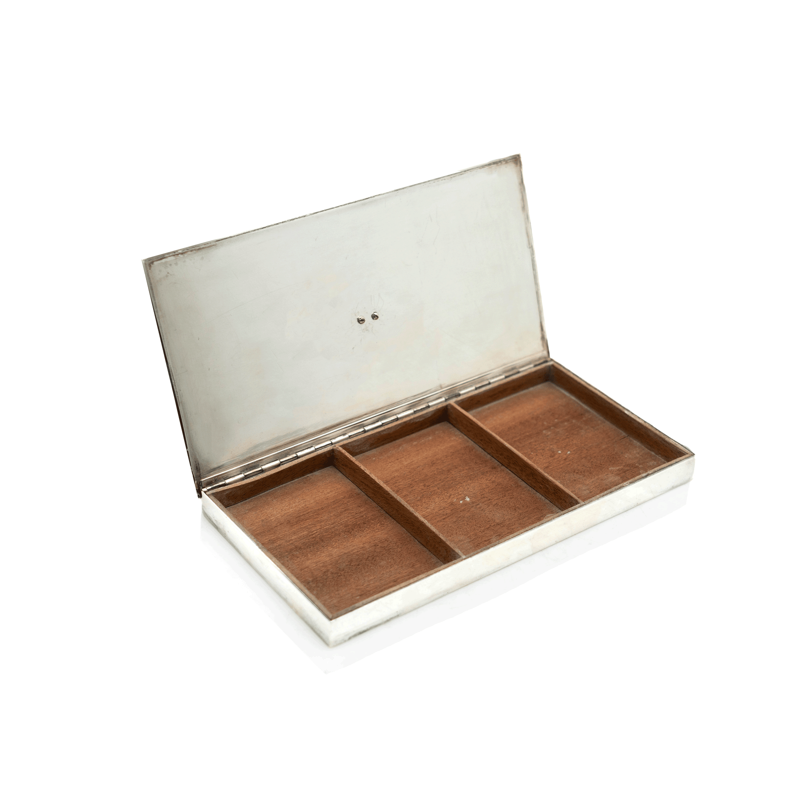 Double Horse Head Hermes Box Silver Plate