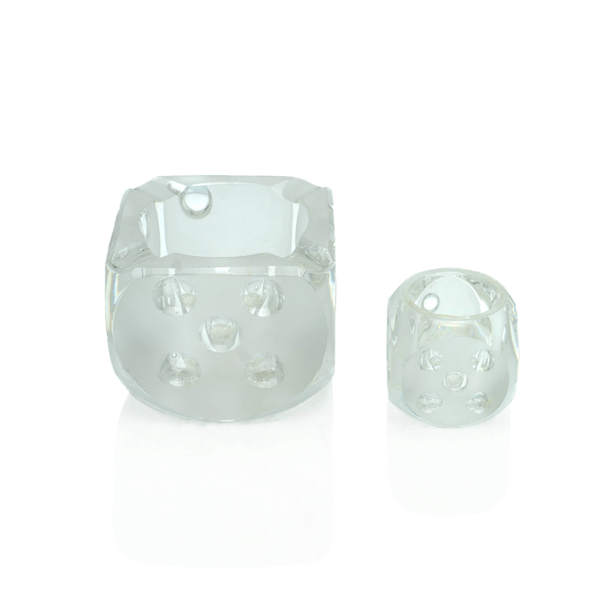 Glass Dice Ashtrays