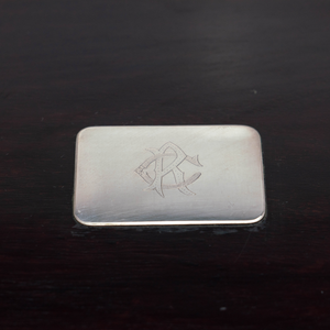 French Silver & Wood Tray, Bamboo