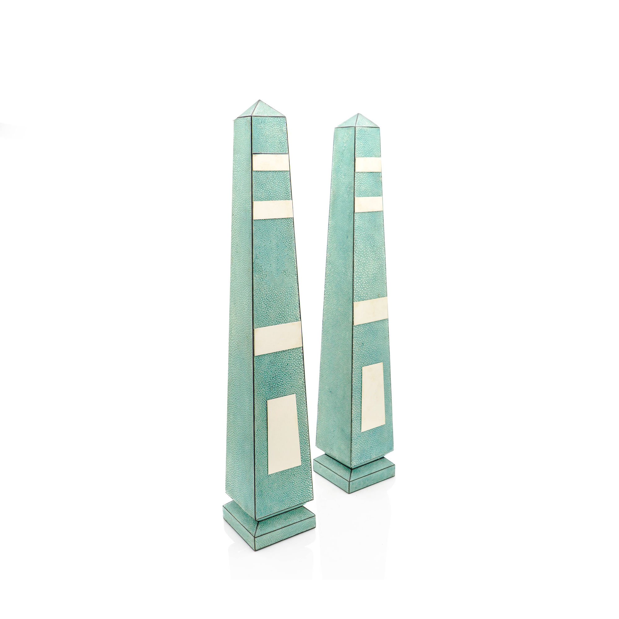 Shagreen & Nickel Obelisks, French