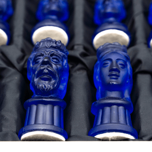 Chess Set, Cobalt Glass