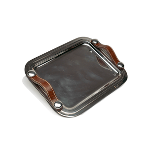 Hermes Serving Tray Leather Handles