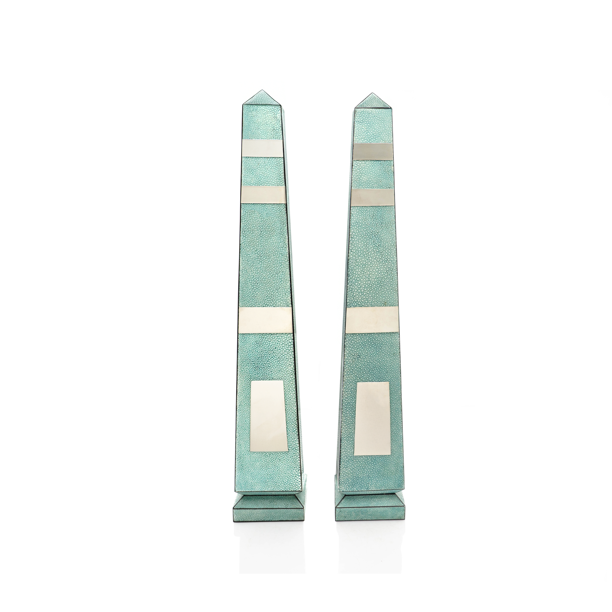 Shagreen & Nickel Obelisks, French