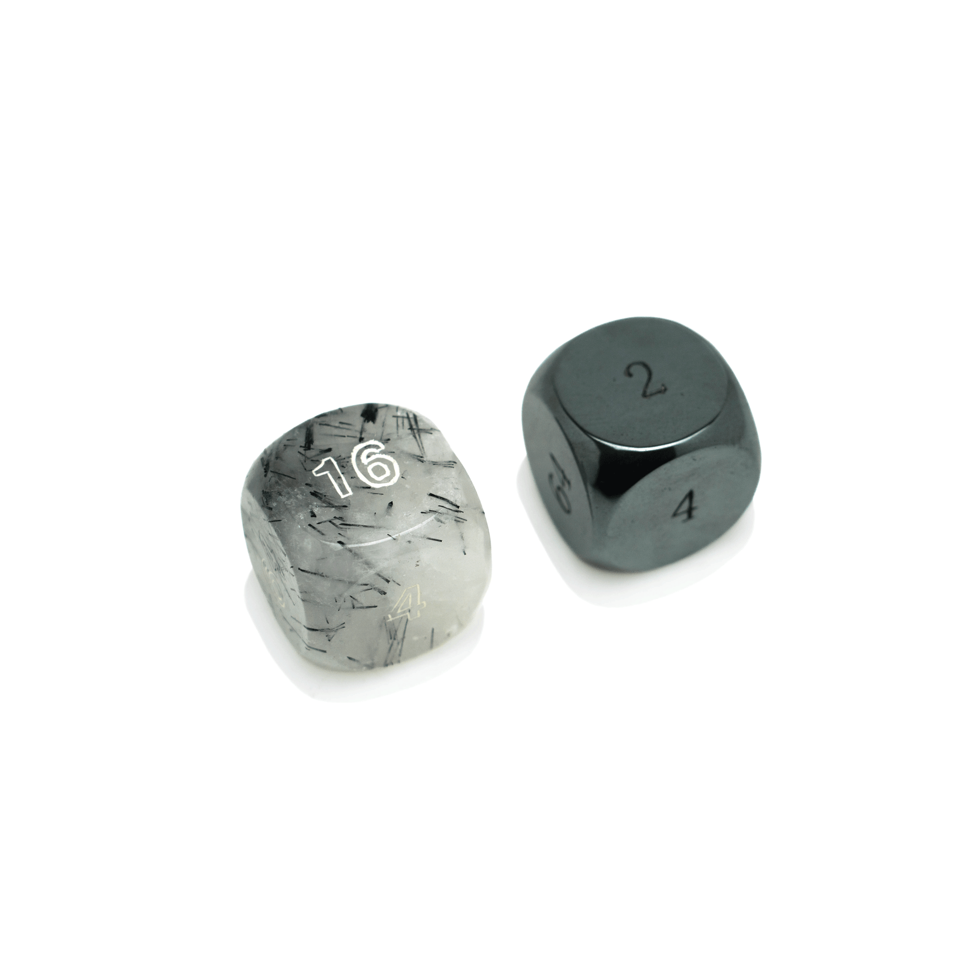 Rutile Quartz & Onyx Dice