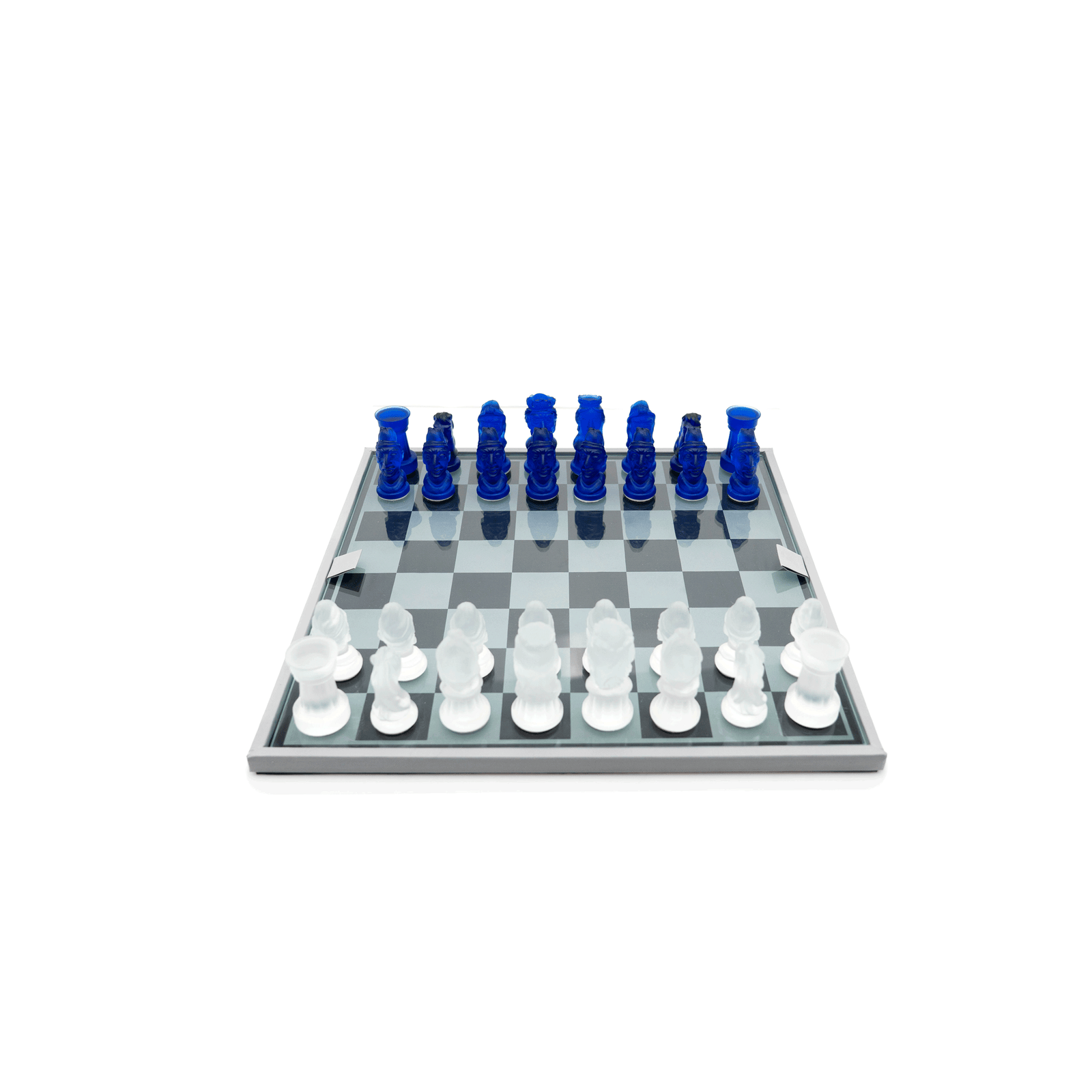 Chess Set, Cobalt Glass