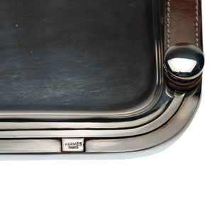 Hermes Serving Tray Leather Handles