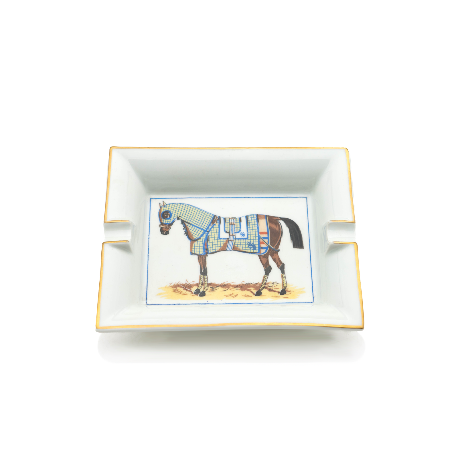 Hermes Porcelain Ashtray, Racing Horse