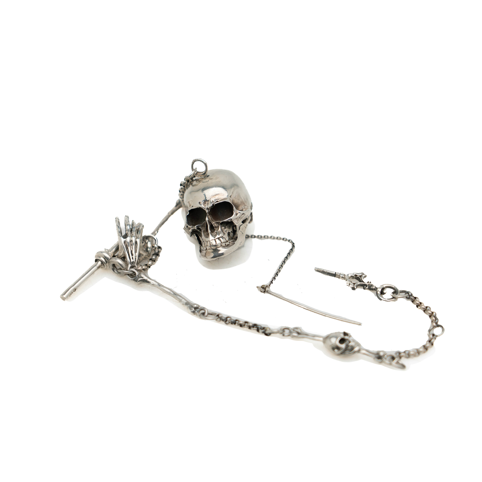 Sterling Watch Fob, Skull