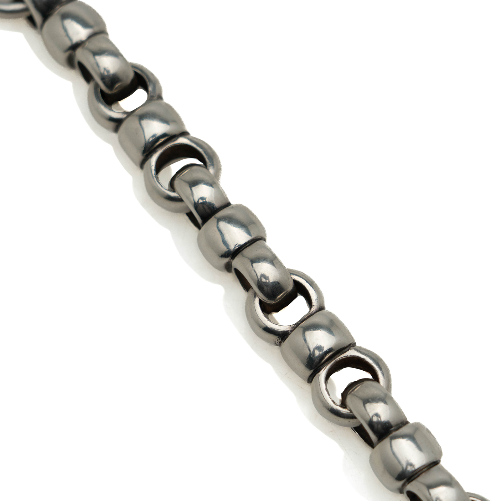 French Silver Bracelet, Beaded Link