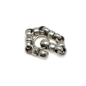 French Silver Bracelet, Beaded Link