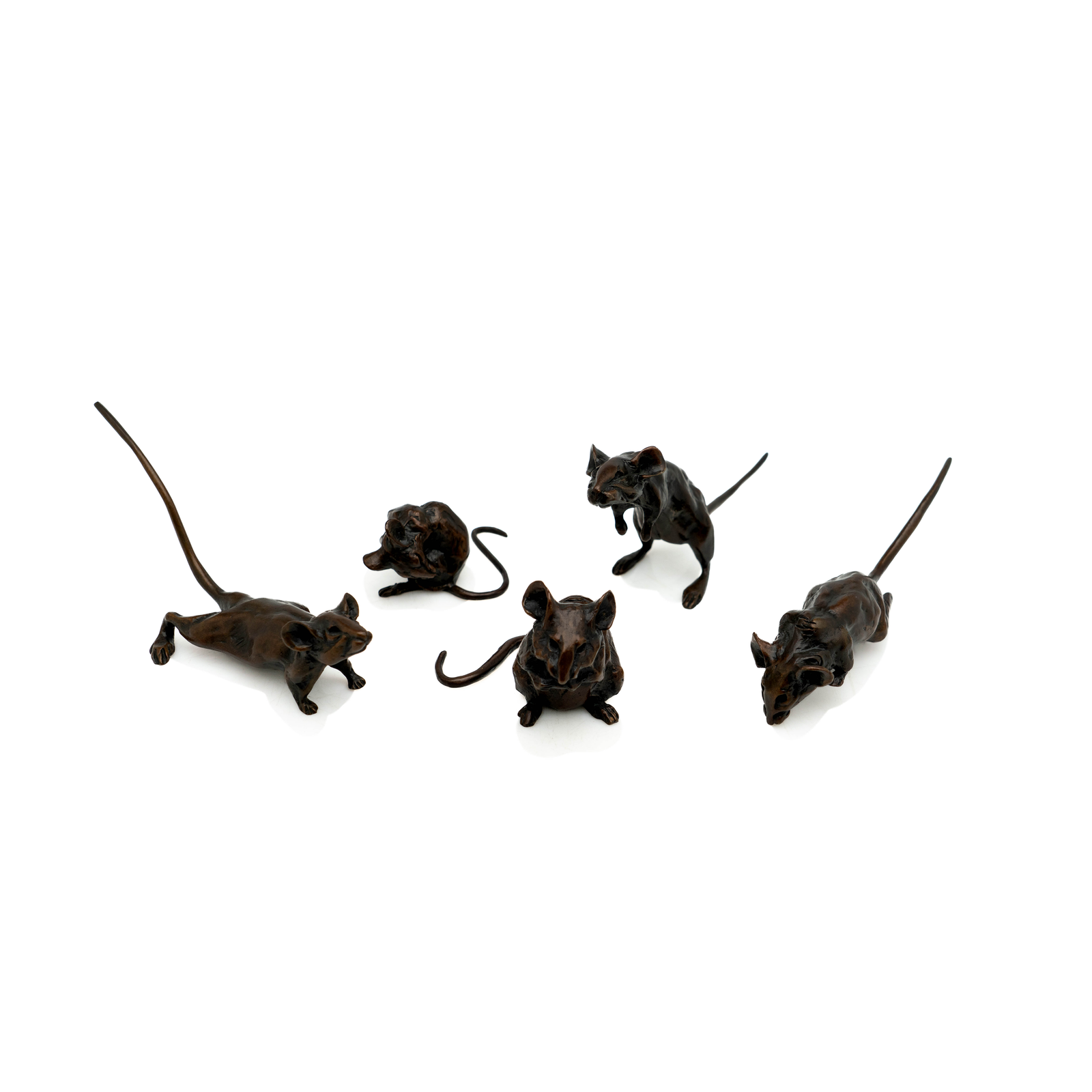 Figural Bronze Mice American School Mid Century