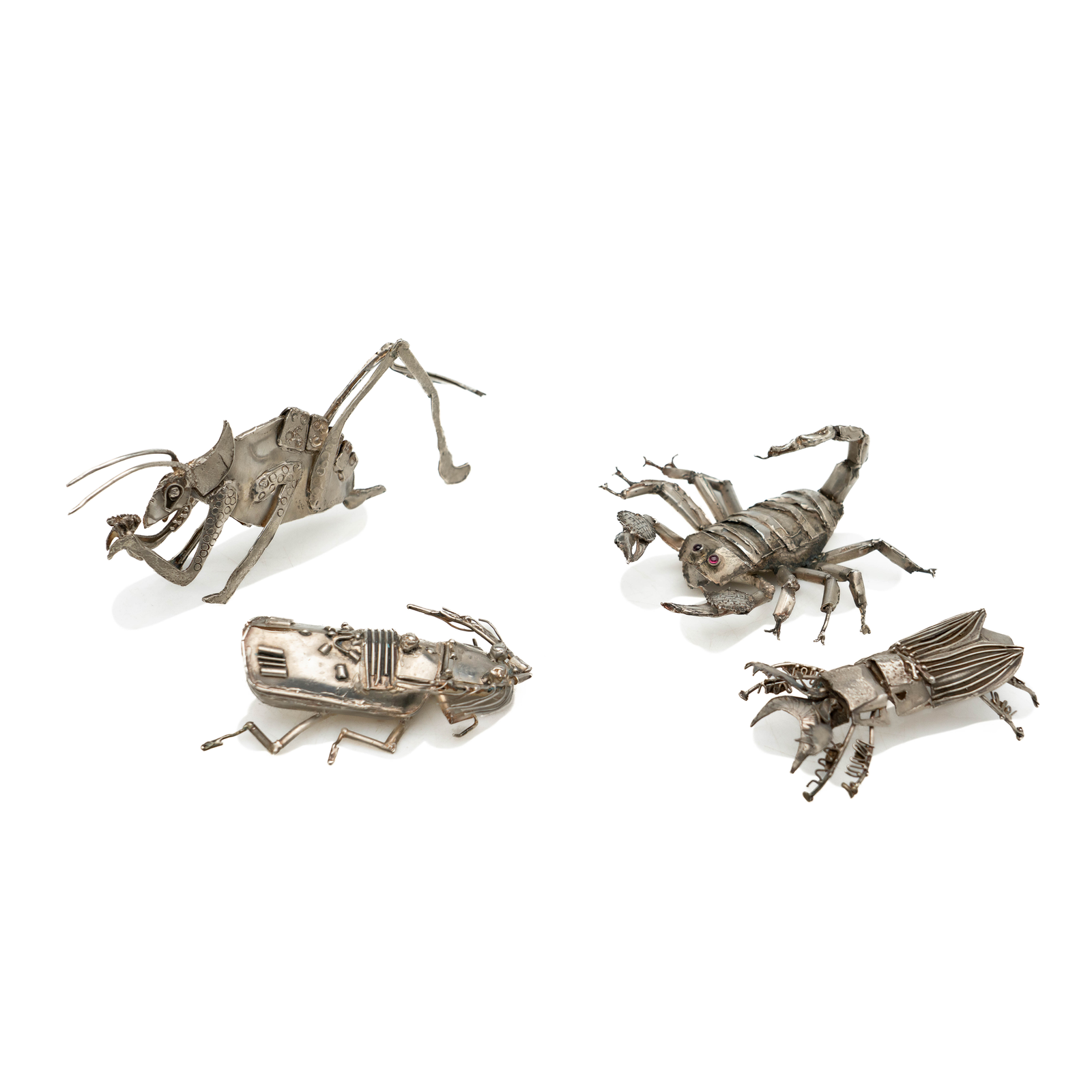 Figural Sterling Insect Sculptures
