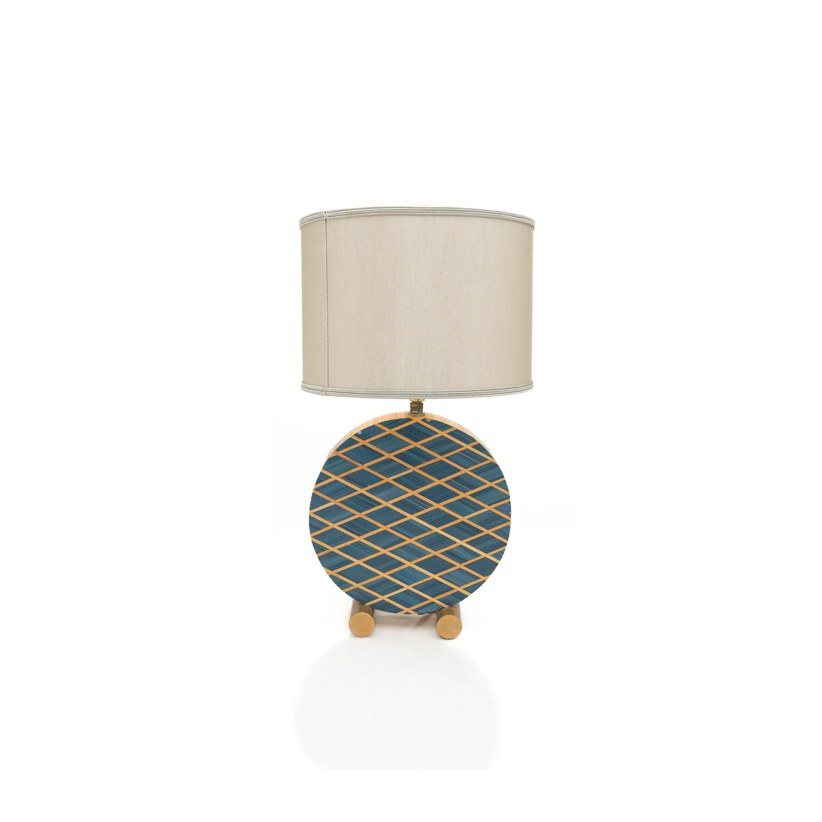 French Marquetry Lamp, 1950's