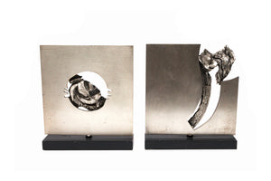Stainless Steel Swiveling Sculptures, Pair