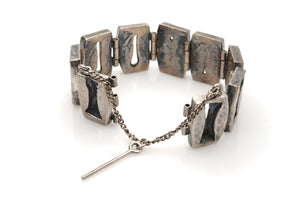 Heavy Sterling Silver Faceted Bracelet