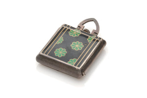 Sterling & Enamel Deco Purse Watch