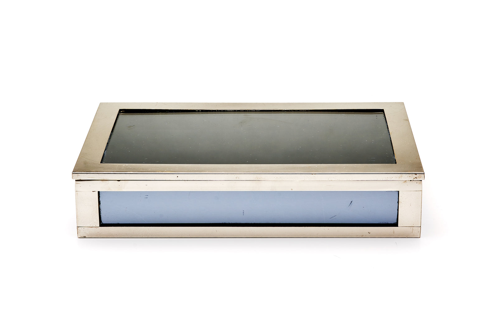 French Silver & Glass Large Box