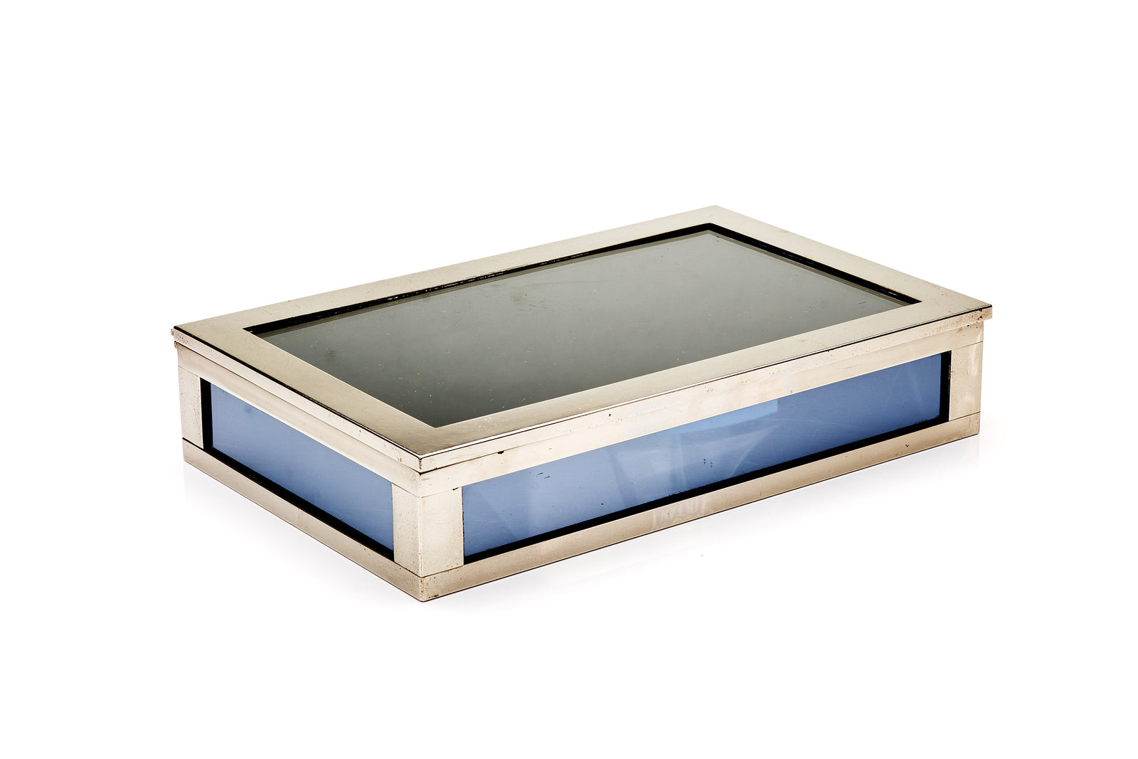 French Silver & Glass Large Box